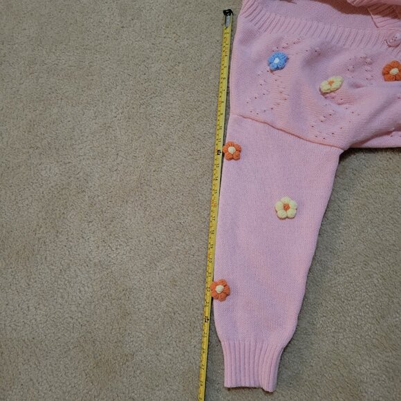 Coco & Shay Women’s Size Large Pink ButtoneUp Knit Cardigan Barbiecore Hippi 70s - Picture 8 of 8